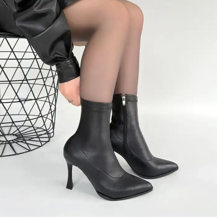 ORJEN SİYAH CİLT STREÇ TOPUKLU BOT