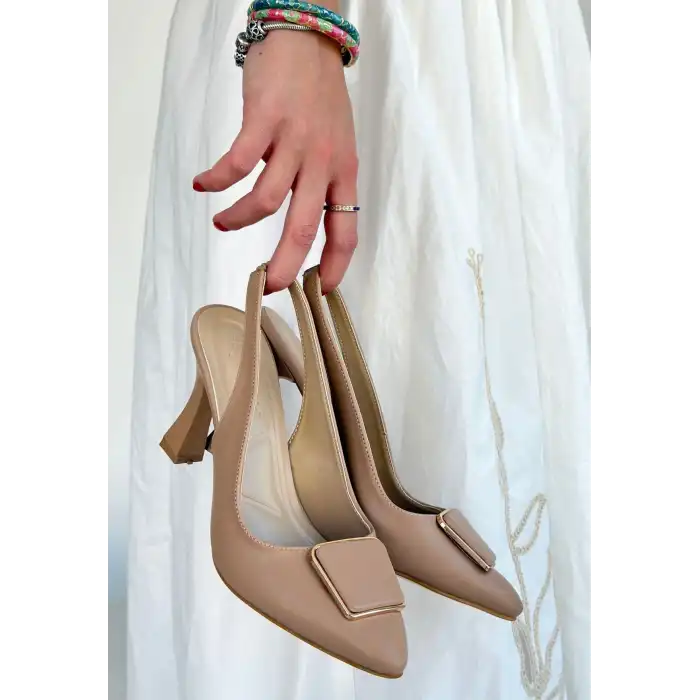 PIERT NUDE CİLT TOPUKLU AYAKKABI