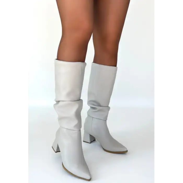 PİTAY BEJ CİLT TOPUKLU ÇİZME