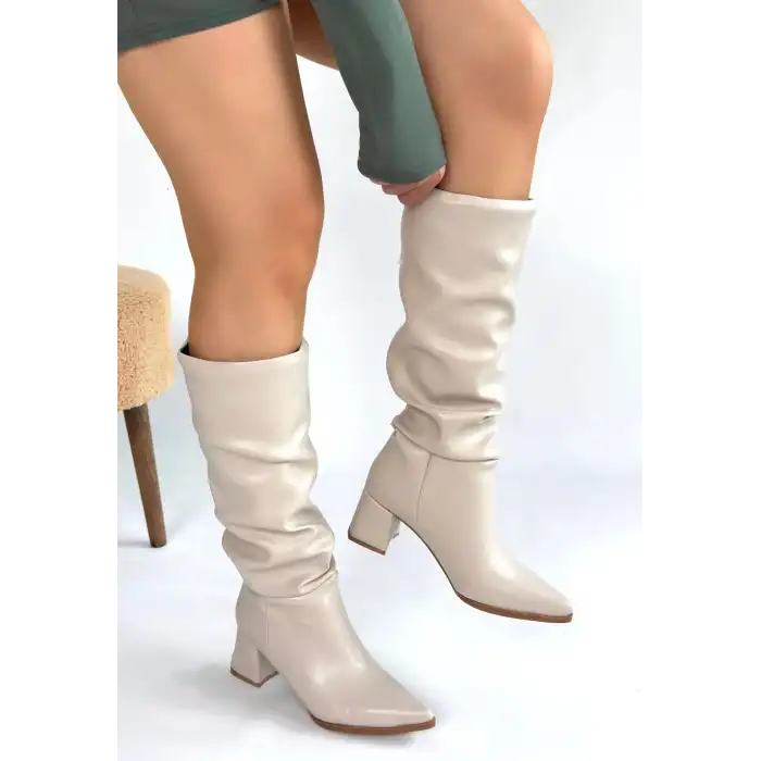 PİTAY TEN CİLT TOPUKLU ÇİZME