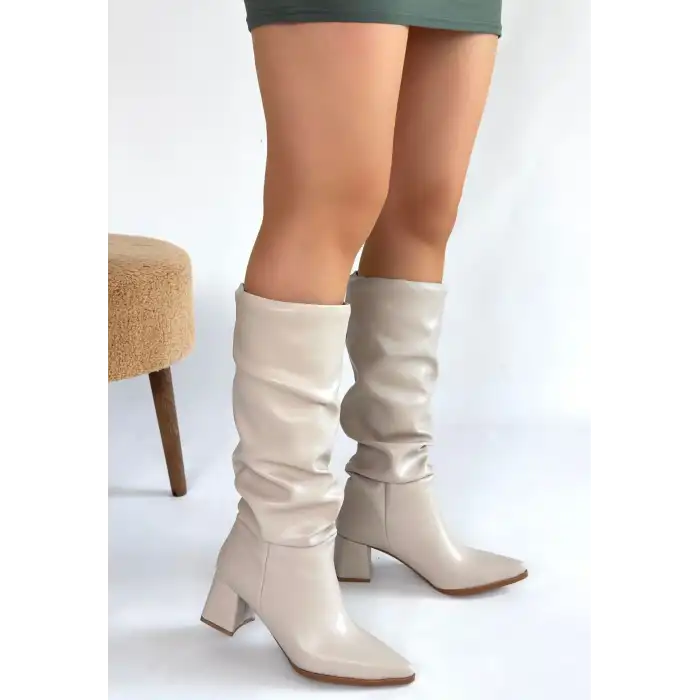 PİTAY TEN CİLT TOPUKLU ÇİZME