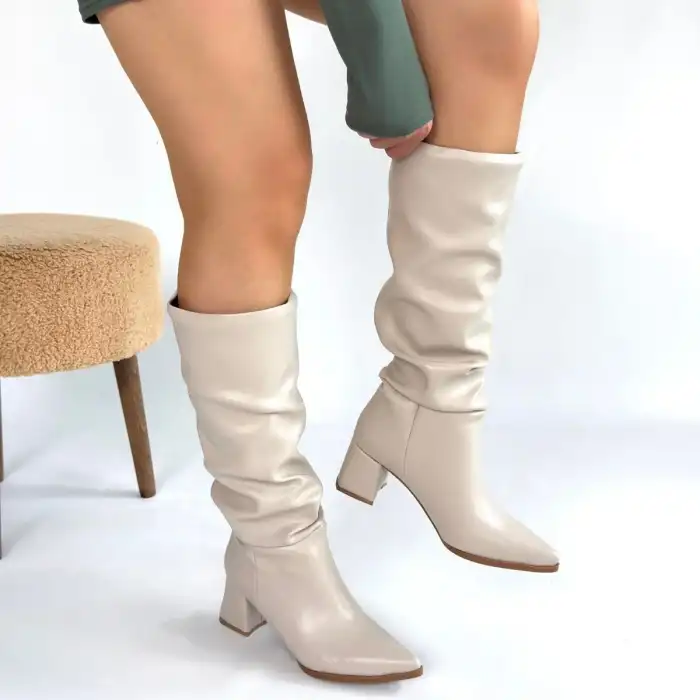 PİTAY TEN CİLT TOPUKLU ÇİZME