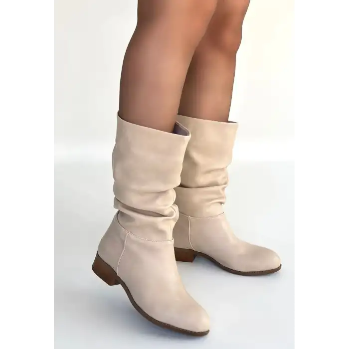 PLOD BEJ CİLT KÖRÜKLÜ ÇİZME