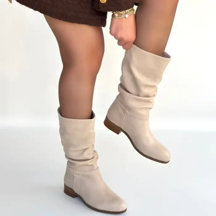 PLOD BEJ CİLT KÖRÜKLÜ ÇİZME