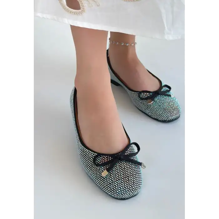 POTTE SİYAH SATEN BABET AYAKKABI