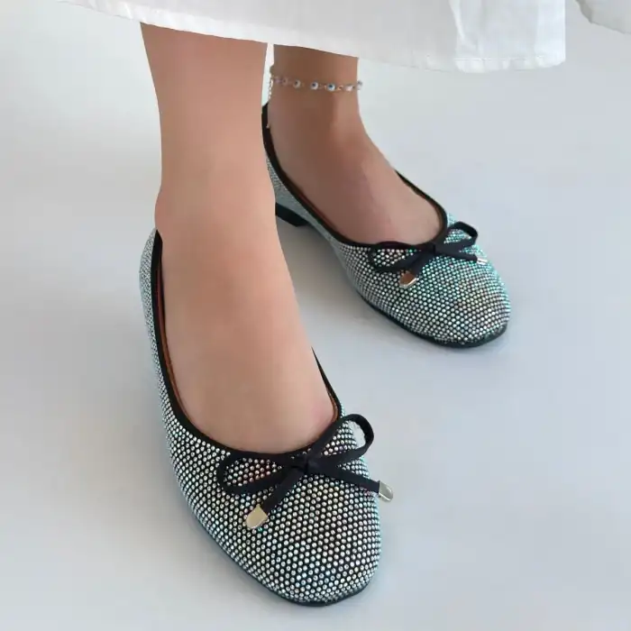 POTTE SİYAH SATEN BABET AYAKKABI