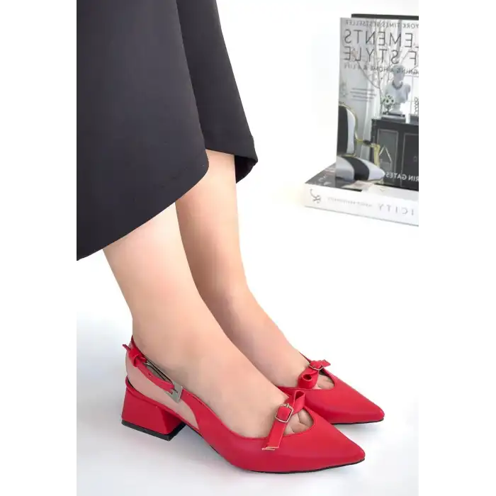 REWAT KIRMIZI CİLT TOPUKLU AYAKKABI