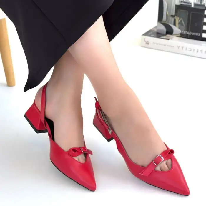 REWAT KIRMIZI CİLT TOPUKLU AYAKKABI