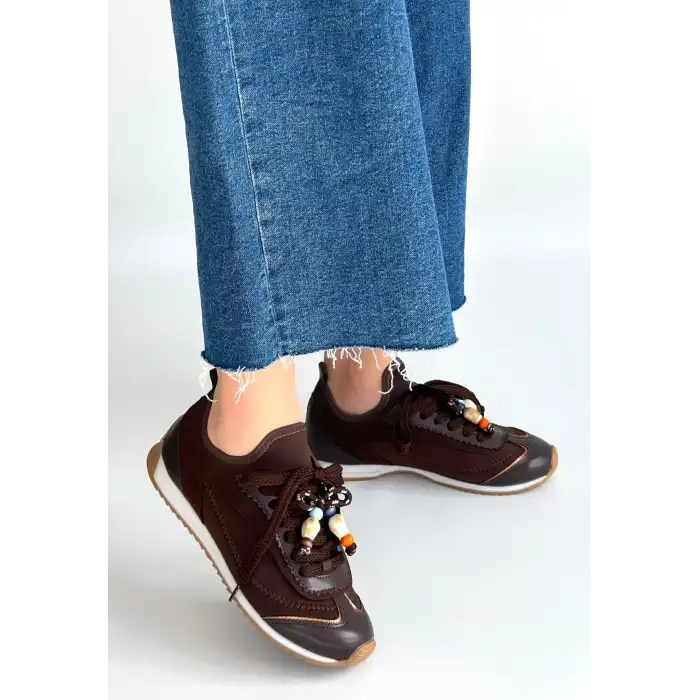 RİAF KAHVERENGİ CİLT BAĞCIKLI SPOR AYAKKABI