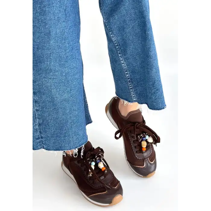 RİAF KAHVERENGİ CİLT BAĞCIKLI SPOR AYAKKABI