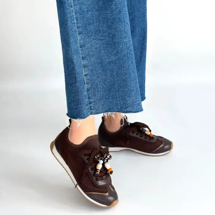 RİAF KAHVERENGİ CİLT BAĞCIKLI SPOR AYAKKABI