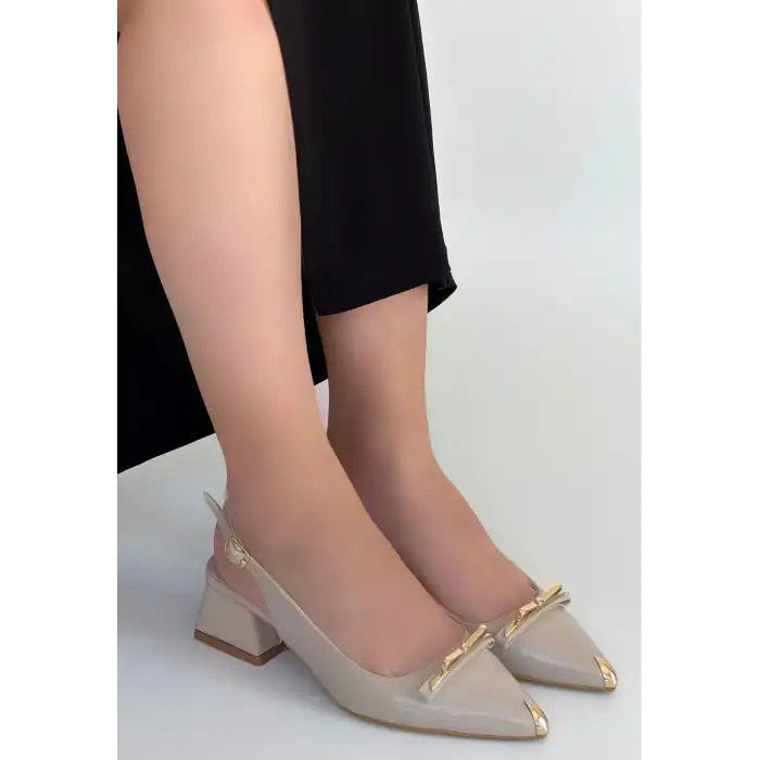 RİCY BEJ RUGAN TOPUKLU AYAKKABI