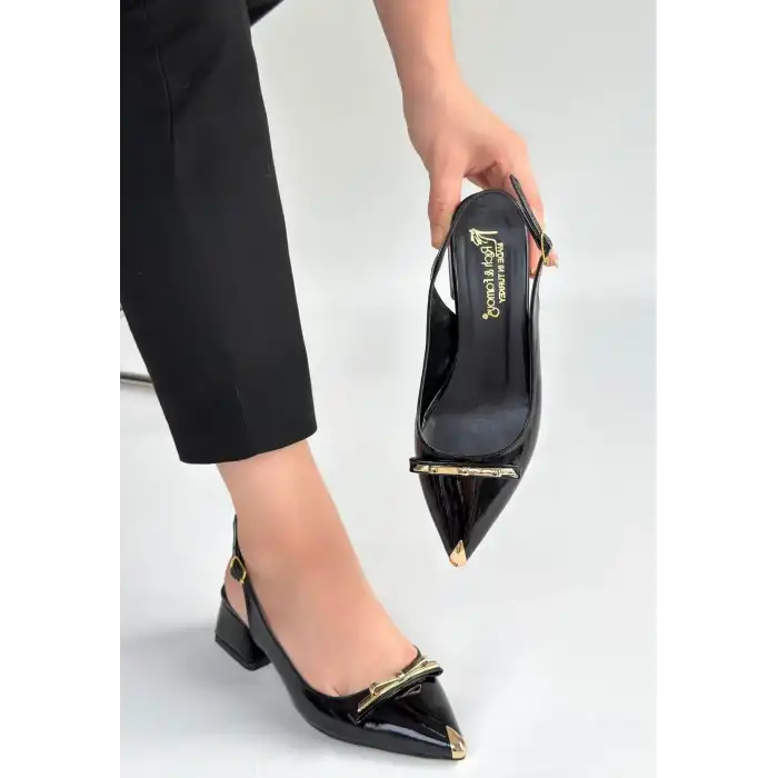 RİCY SİYAH RUGAN TOPUKLU AYAKKABI