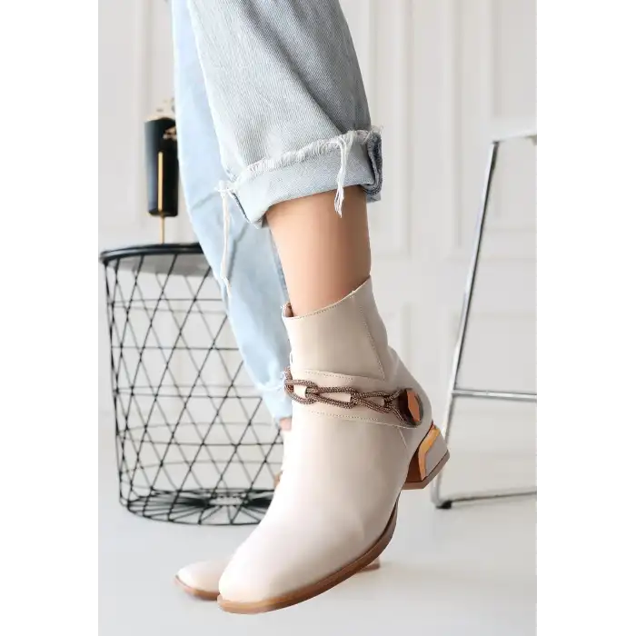 ROXANİ BEJ CİLT TOPUKLU BOT