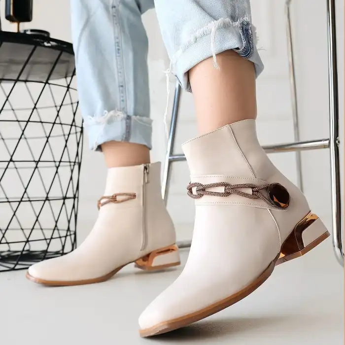 ROXANİ BEJ CİLT TOPUKLU BOT