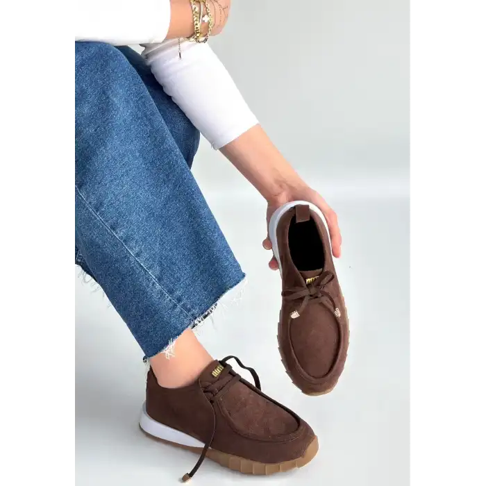 SİER KAHVERENGİ SÜET BAĞCIKLI SPOR AYAKKABI