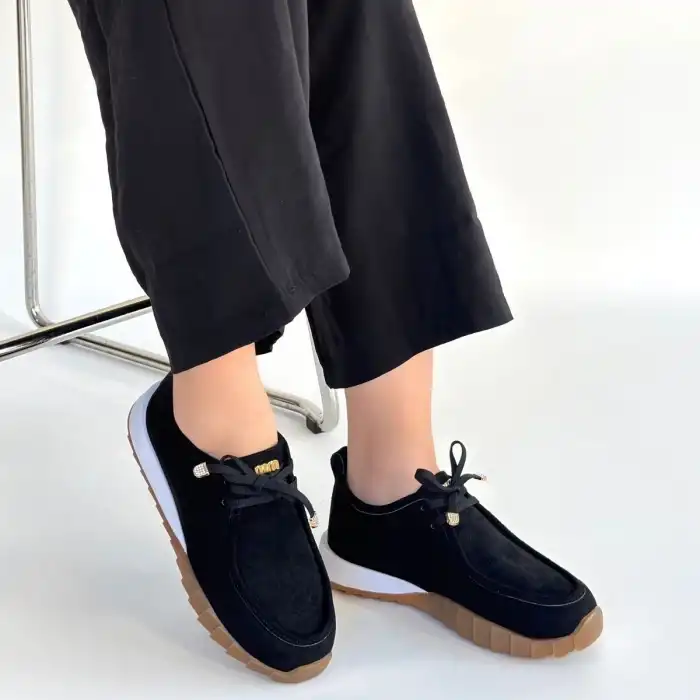 SİER SİYAH SÜET BAĞCIKLI SPOR AYAKKABI