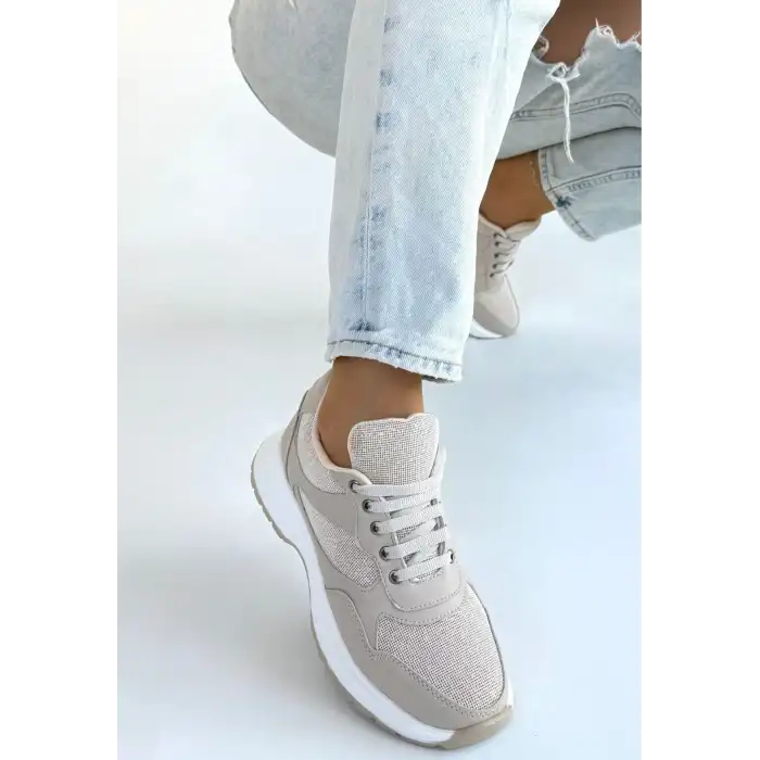 SLAR BEJ CİLT BAĞCIKLI SPOR AYAKKABI