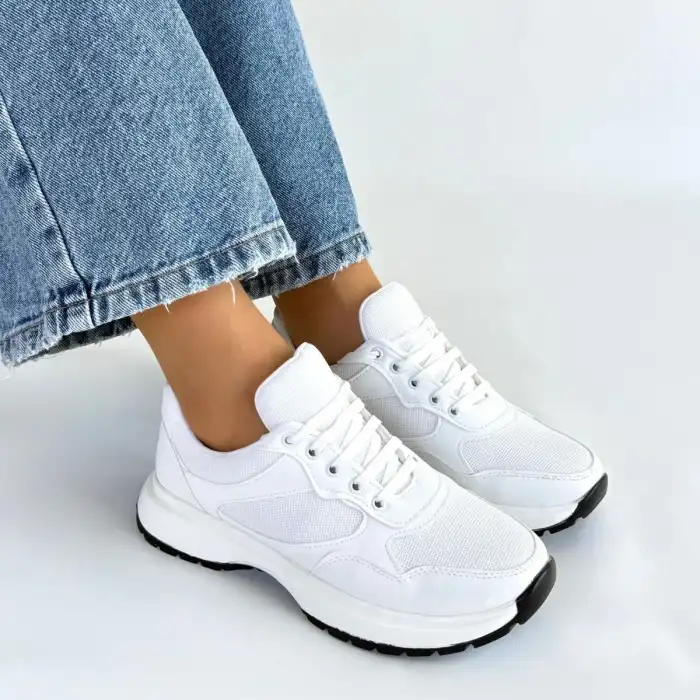 SLAR BEYAZ CİLT BAĞCIKLI SPOR AYAKKABI