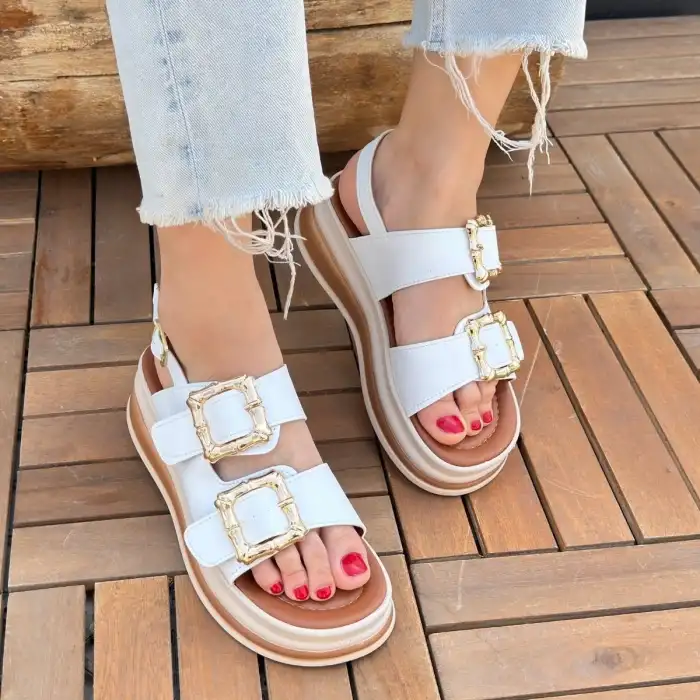 STAN BEYAZ CİLT SANDALET