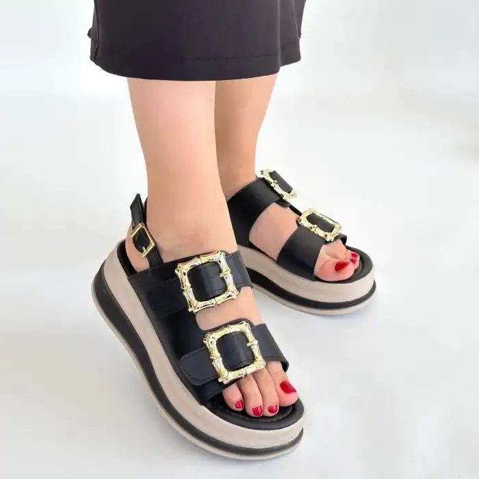 STAN SİYAH CİLT SANDALET