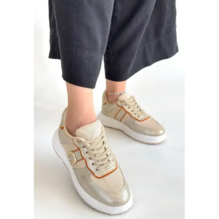 TANWE BEJ CİLT BAĞCIKLI SPOR AYAKKABI