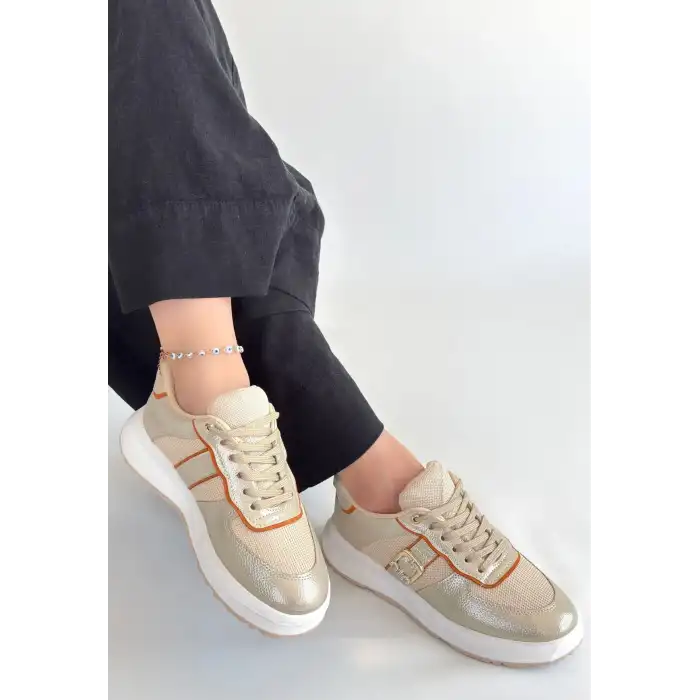 TANWE BEJ CİLT BAĞCIKLI SPOR AYAKKABI