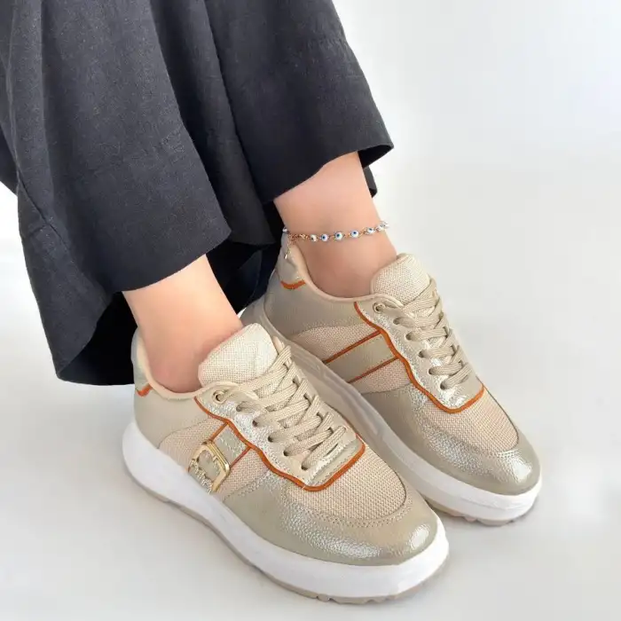 TANWE BEJ CİLT BAĞCIKLI SPOR AYAKKABI