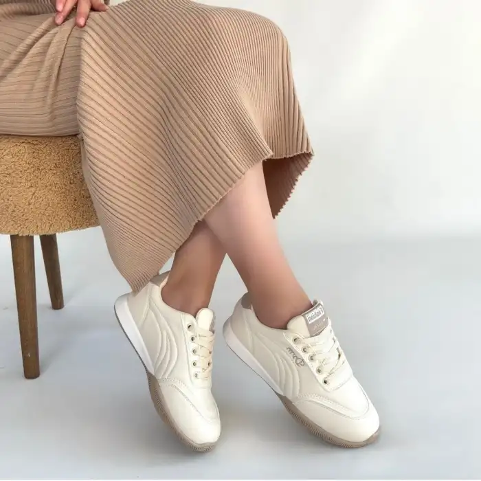 TAWEN BEJ CİLT BAĞCIKLI SPOR AYAKKABI