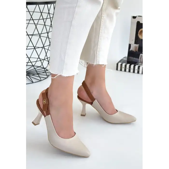 TORAN BEJ CİLT TOPUKLU AYAKKABI