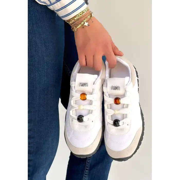 TUES BEYAZ NUBUK BAĞCIKLI SPOR AYAKKABI