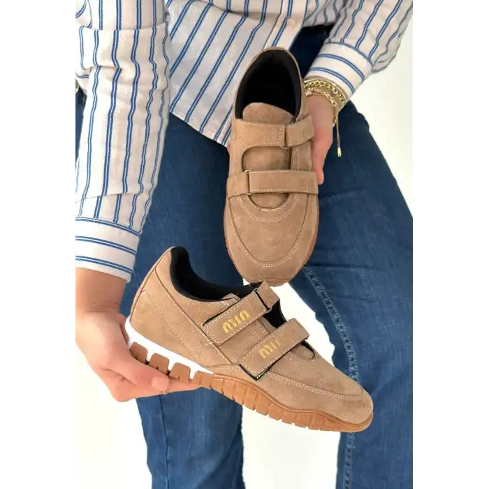 TUNGA BEJ SÜET CIRT CIRTLI SPOR AYAKKABI