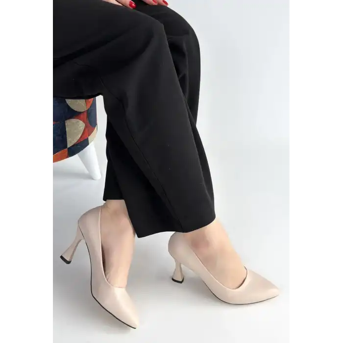 Ulba Bej Cilt Stiletto Ayakkabı
