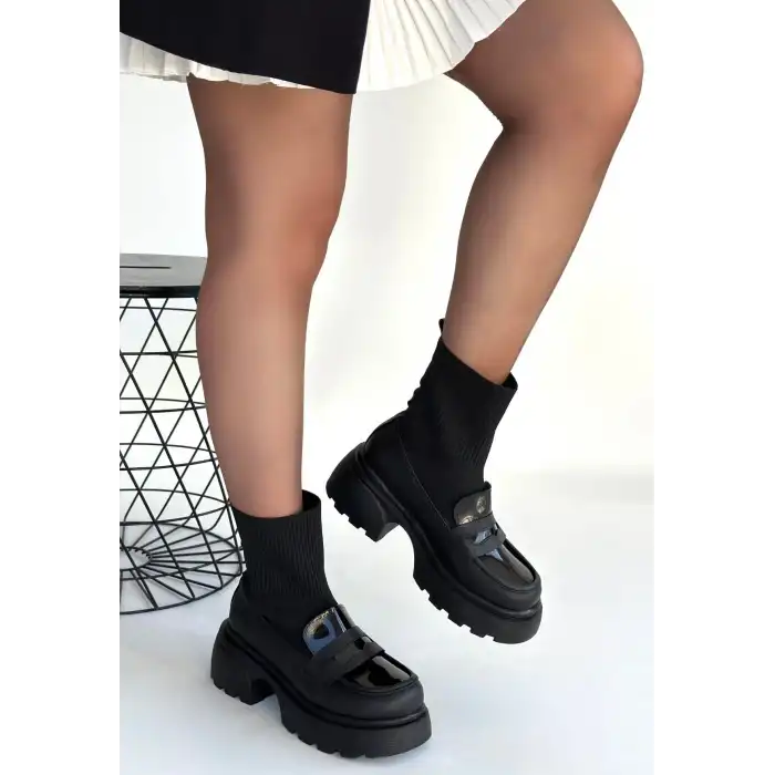 WANYE SİYAH CİLT CİLT STREÇLİ BOT