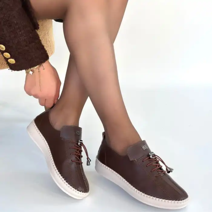 WARTE ACI KAHVE DERİ BAĞCIKLI SPOR AYAKKABI