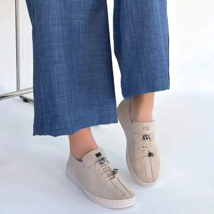 WARTE BEJ SÜET BAĞCIKLI SPOR AYAKKABI