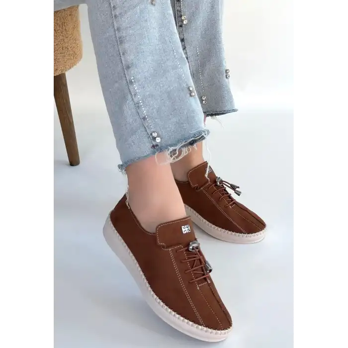 WARTE KAHVERENGİ SÜET BAĞCIKLI SPOR AYAKKABI