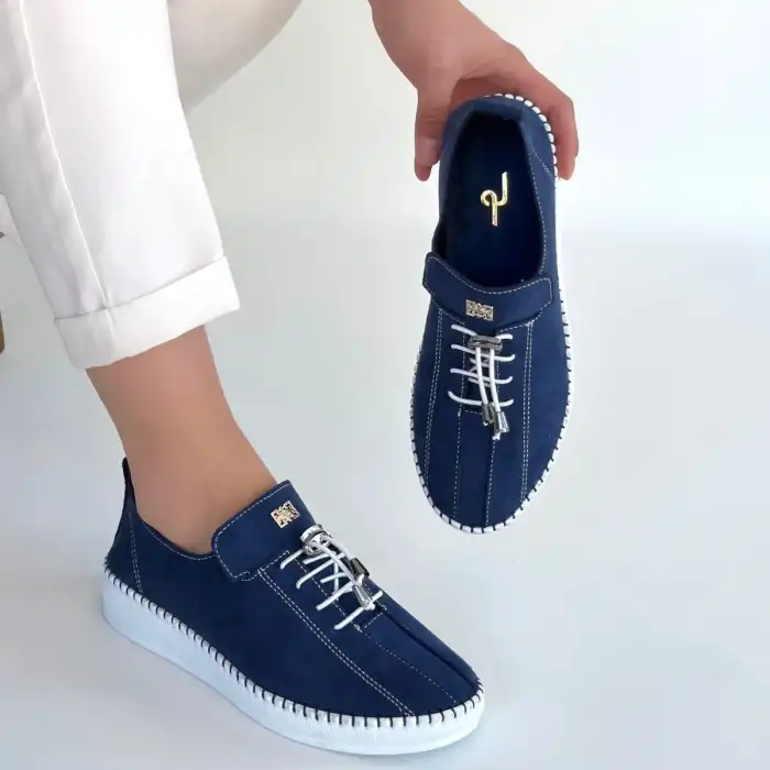 WARTE LACİVERT SÜET BAĞCIKLI SPOR AYAKKABI