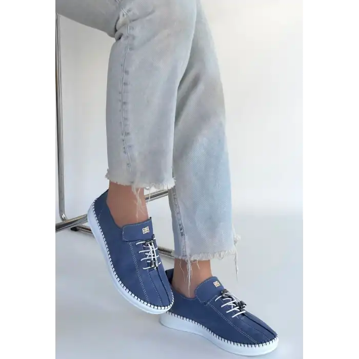 WARTE MAVİ SÜET BAĞCIKLI SPOR AYAKKABI