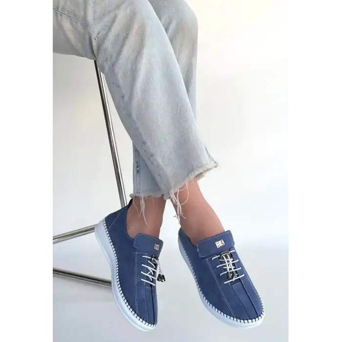 WARTE MAVİ SÜET BAĞCIKLI SPOR AYAKKABI