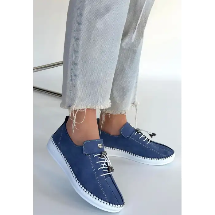 WARTE MAVİ SÜET BAĞCIKLI SPOR AYAKKABI