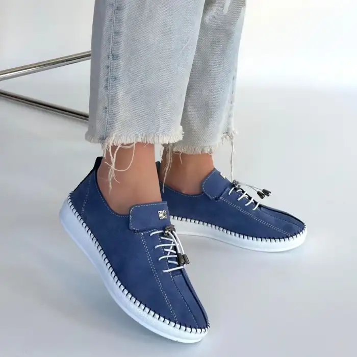 WARTE MAVİ SÜET BAĞCIKLI SPOR AYAKKABI