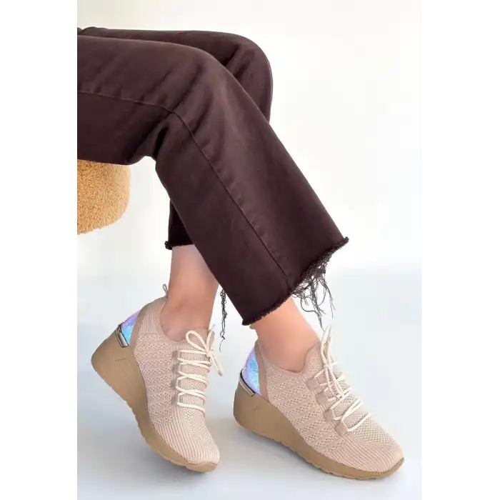 WEOR BEJ TRİKO BAĞCIKLI SPOR AYAKKABI