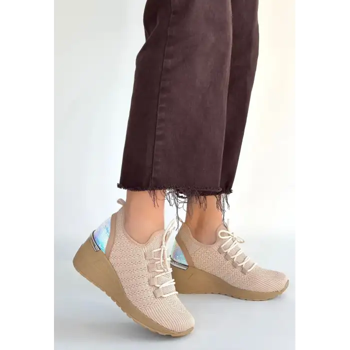 WEOR BEJ TRİKO BAĞCIKLI SPOR AYAKKABI