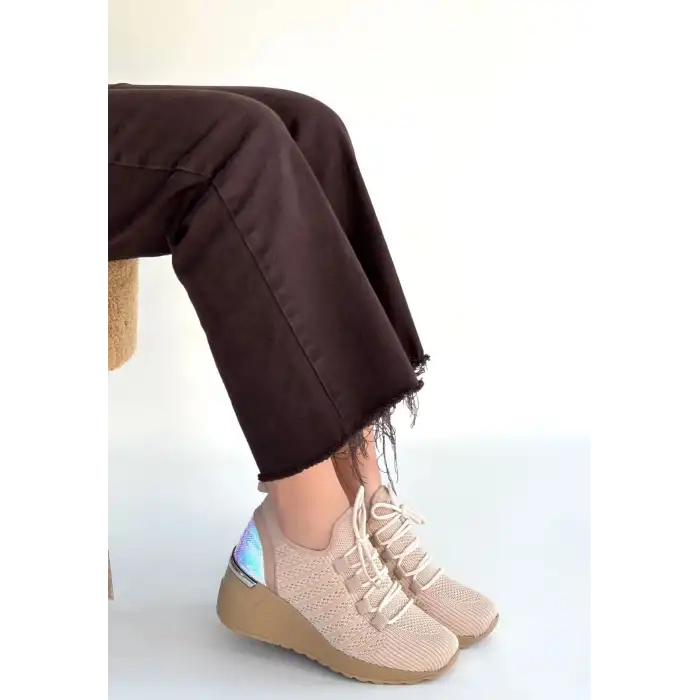 WEOR BEJ TRİKO BAĞCIKLI SPOR AYAKKABI