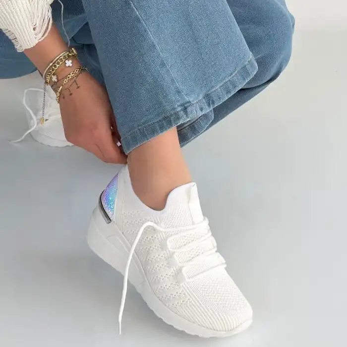 WEOR BEYAZ TRİKO BAĞCIKLI SPOR AYAKKABI