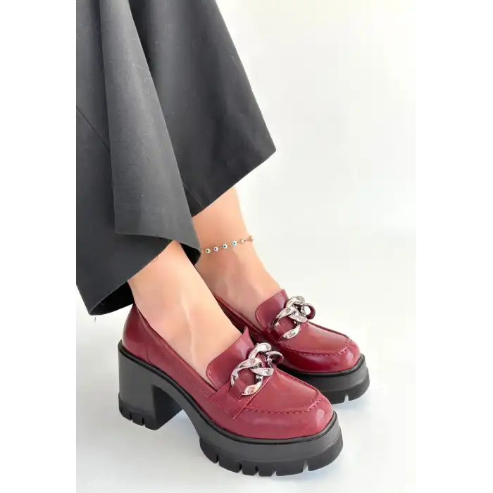 WİNAR BORDO RUGAN DOLDU TOPUK AYAKKABI