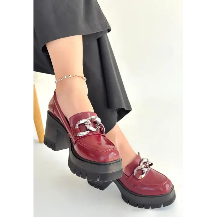 WİNAR BORDO RUGAN DOLDU TOPUK AYAKKABI