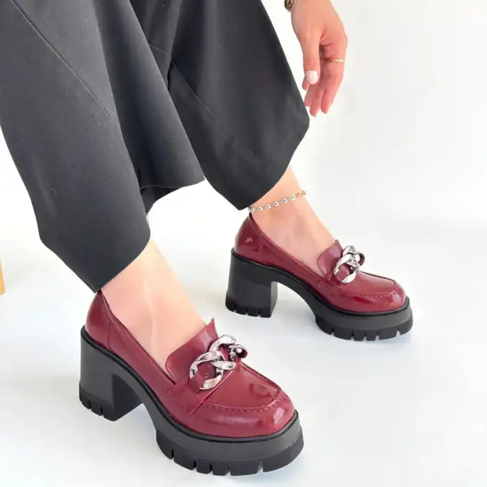 WİNAR BORDO RUGAN DOLDU TOPUK AYAKKABI