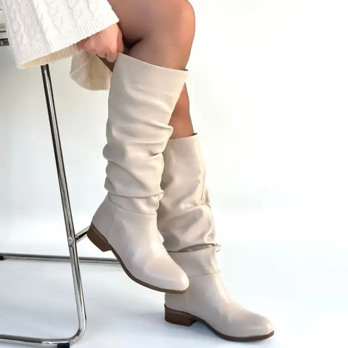 WİNDA BEJ CİLT KÖRÜKLÜ ÇİZME